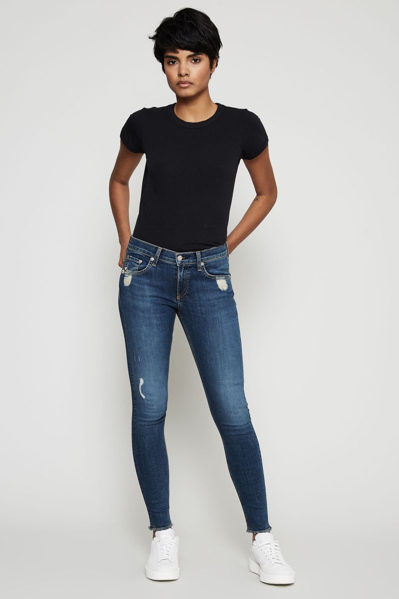 Skinny Jeans 'Shiny' Dunkelblau