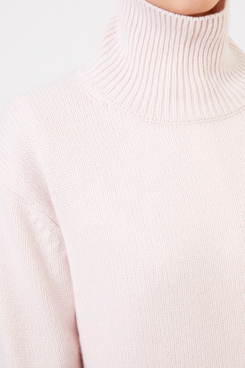 Allude Cashmere-Pullover mit Turtleneck Rosé