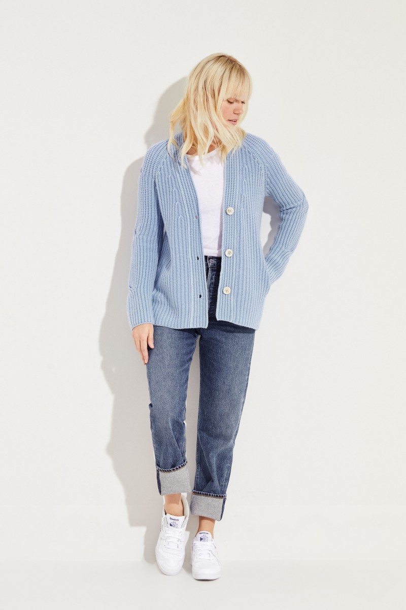 Cashmere-Cardigan 'Maggie' Blau