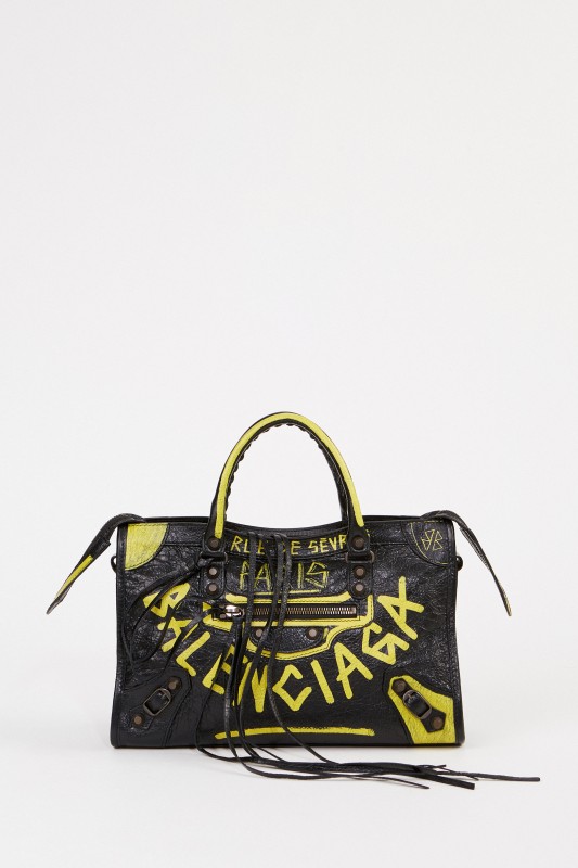 Tasche 'City Bag' mit Graffitti-Details Schwarz/Gelb
