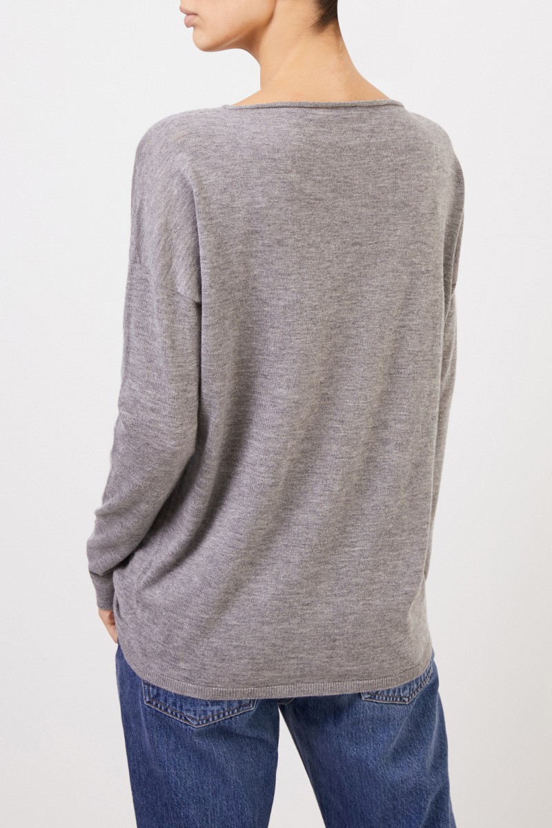 Iris von Arnim Feiner Cashmere-Pullover 'Laniv' Grau