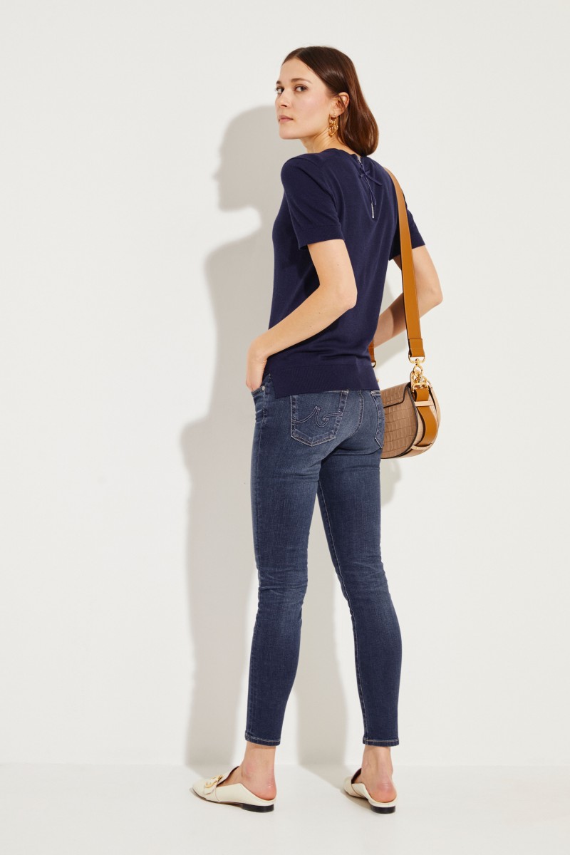 Kurzarm Pullover Blau