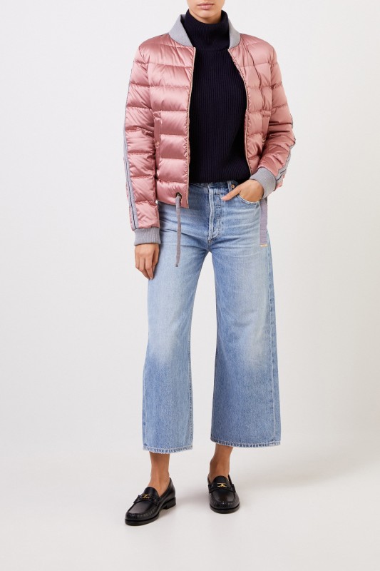 Herno Daunenjacke mit College-Kragen Rosé