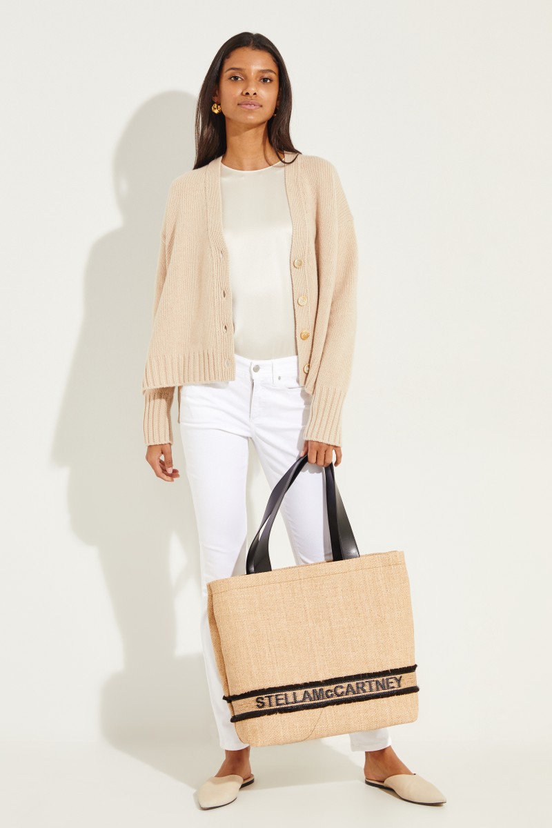 Seiden-Bluse mit breiten Manschetten Crème