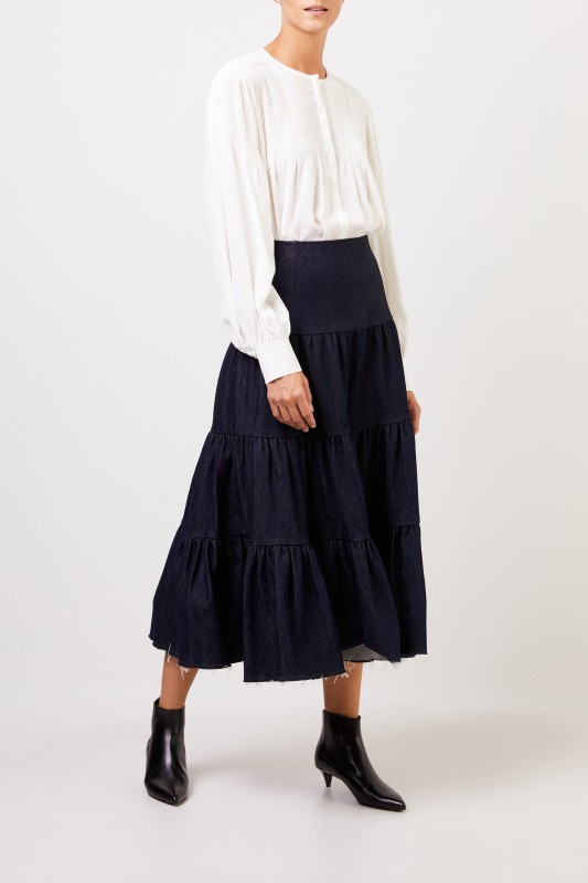 Chloé Seidenbluse mit Detail Créme