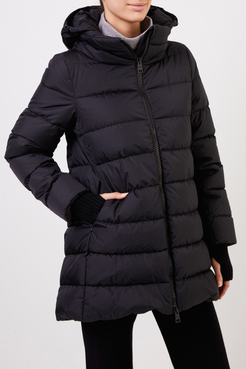 Herno Daunenjacke mit Strickbündchen Schwarz