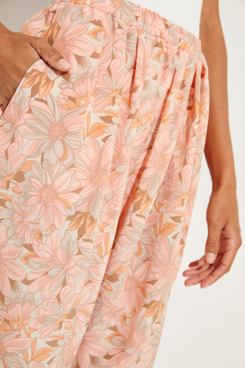 Seiden-Hose mit floralem Print Multi