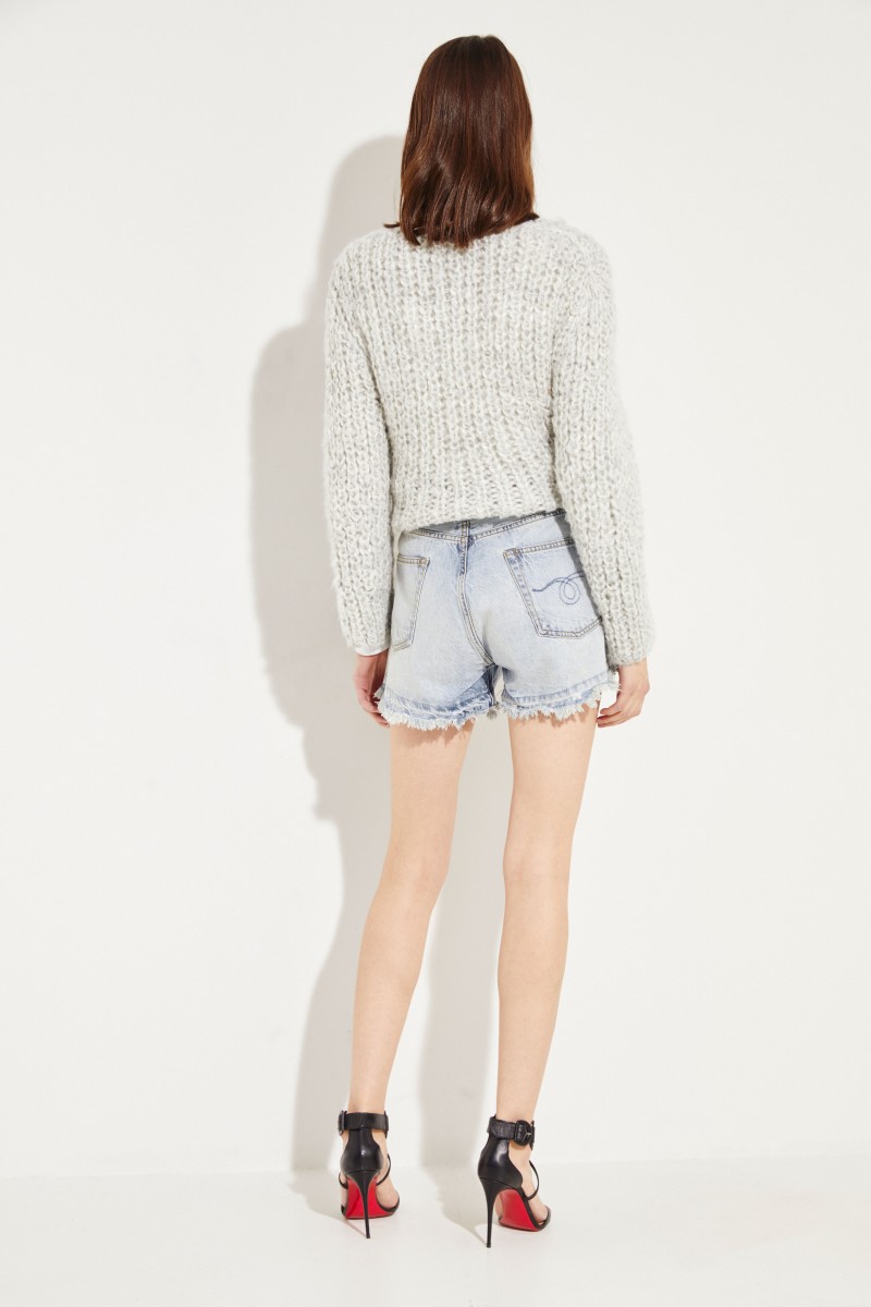 Jeans-Shorts mit Used-Look Blau