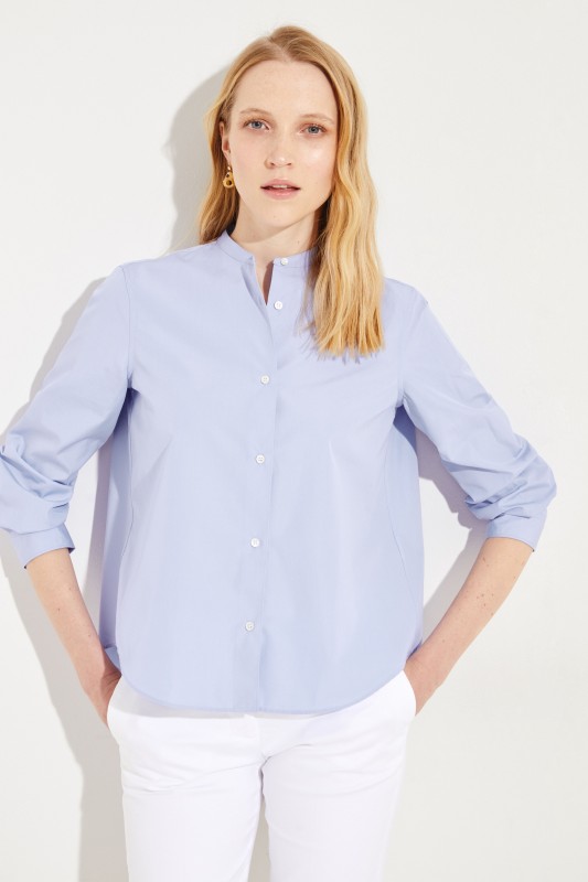 Baumwoll-Bluse Blau