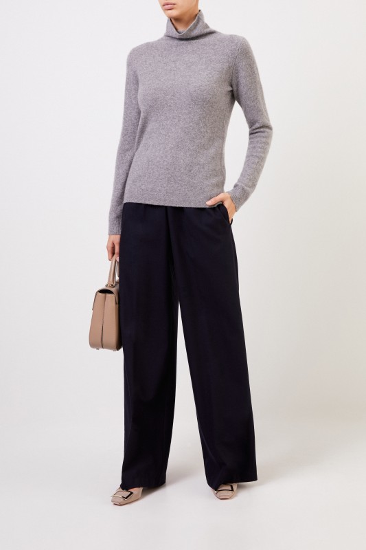 Allude Cashmere-Pullover mit Turtleneck Grau