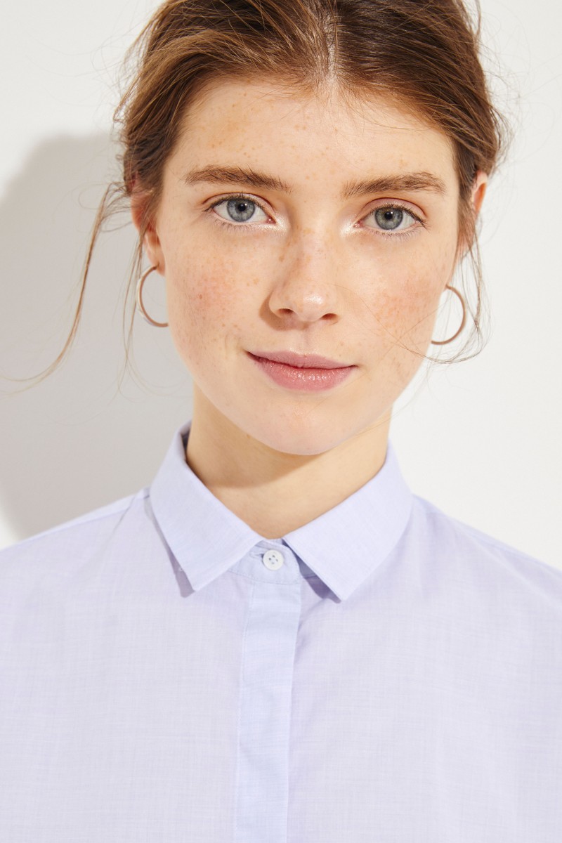 Baumwoll-Bluse Blau