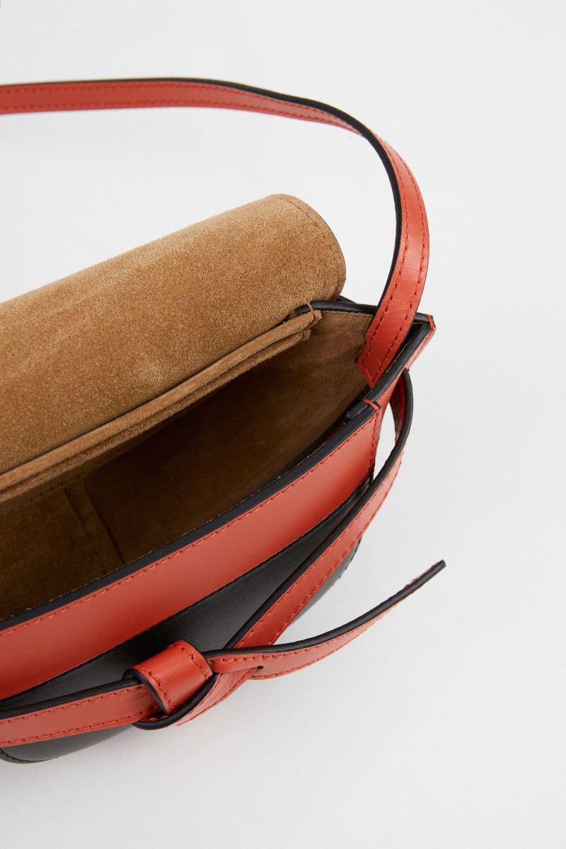 Loewe Umhängetasche 'Mini Gate' Schwarz/Koralle