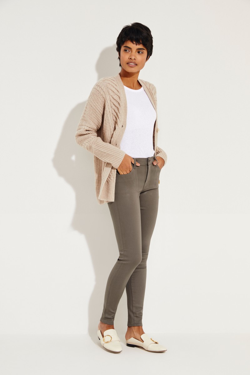 Mid Rise Skinny Jeans Oliv