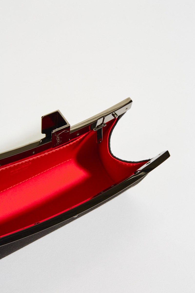 Satin-Clutch 'Palmette' Schwarz