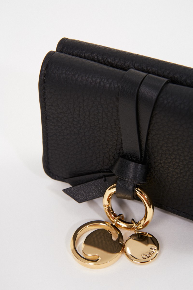Chloé Mini-Portemonnaie 'Alphabet Coins' Schwarz