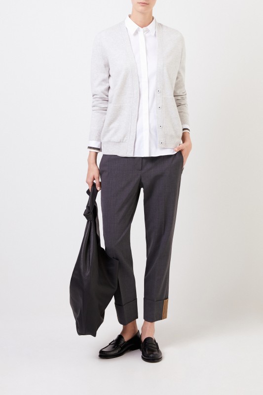 Brunello Cucinelli Cashmere Cardigan Hellgrau
