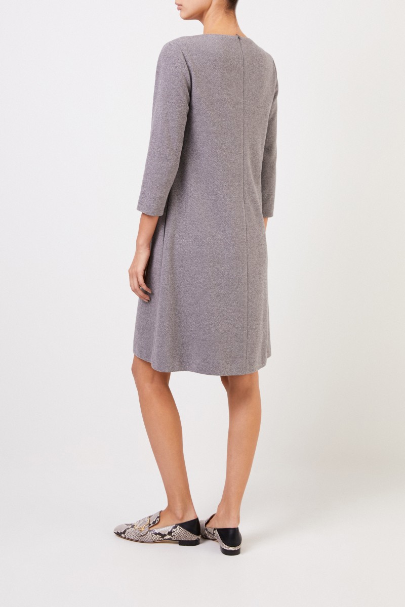 Klassisches Kleid Grau Melange