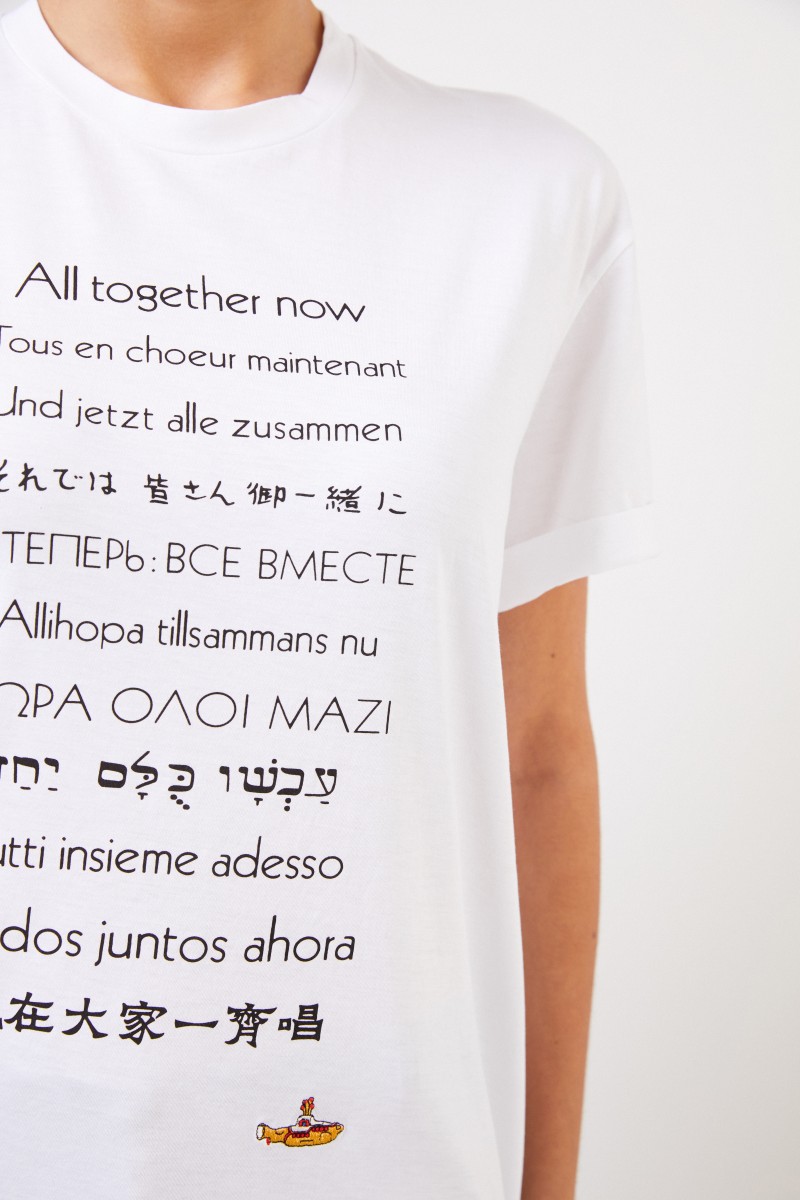Stella McCartney T-Shirt mit frontaler Applikation Weiß