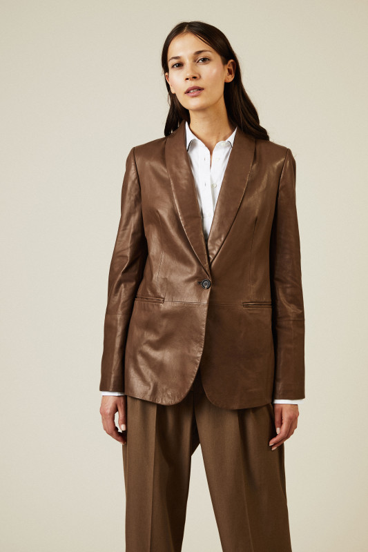 Lederblazer Braun