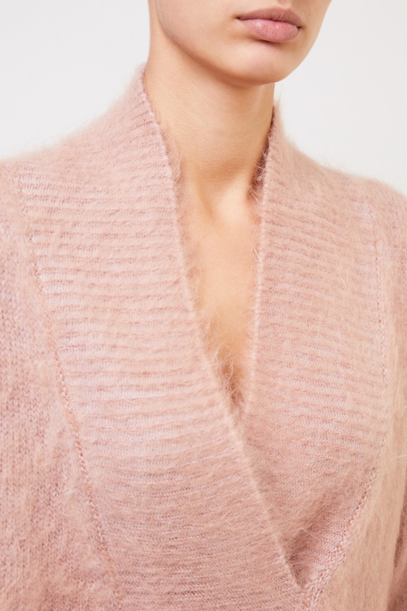 Agnona Woll-Cashmere Pullover Rosé