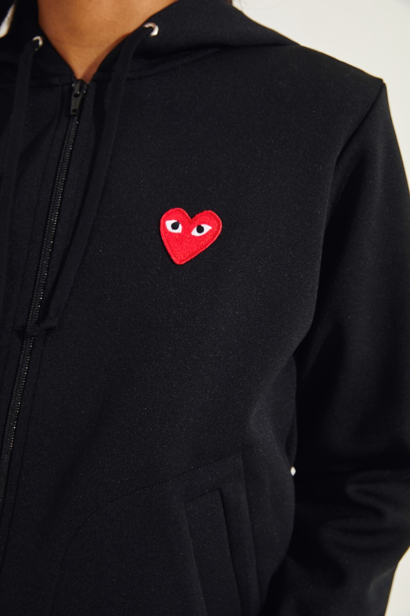 Sweatjacke mit Herz-Emblem Schwarz