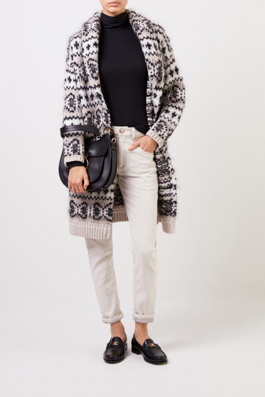 Brunello Cucinelli Cashmere-Cardigan mit Gürtel Multi