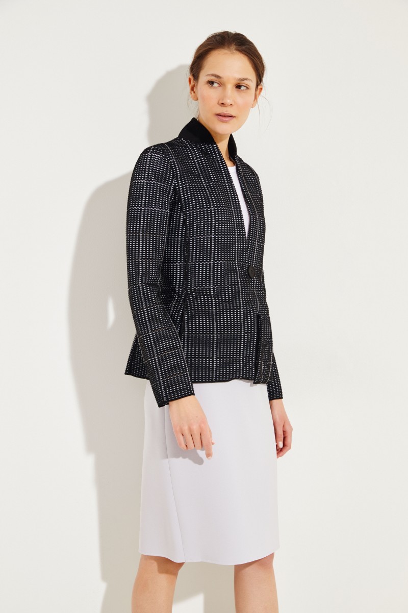 Strick-Blazer Schwarz/Blau