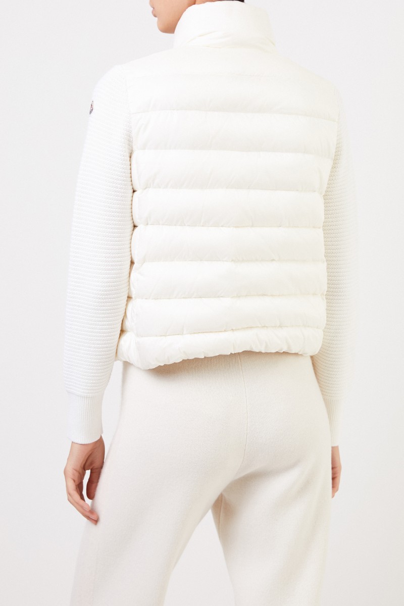 Moncler Daunenjacke mit Strick Crème