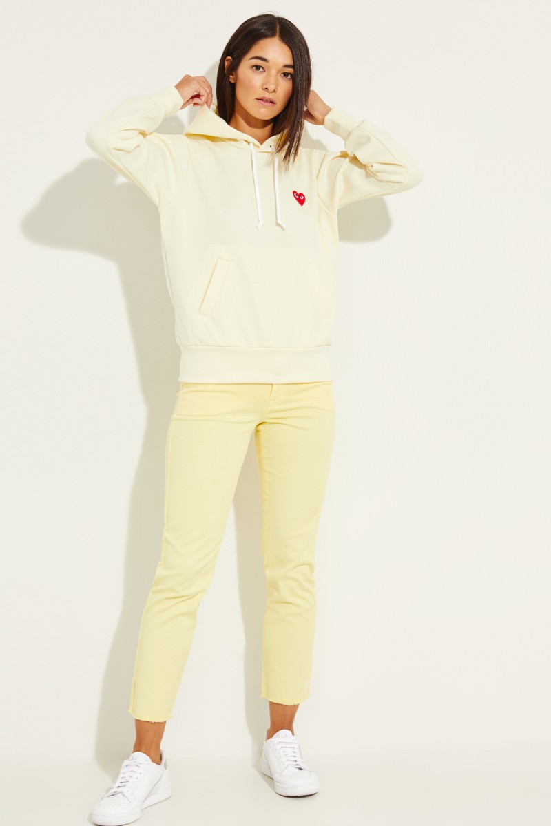 Hoodie mit Herz-Emblem Gelb