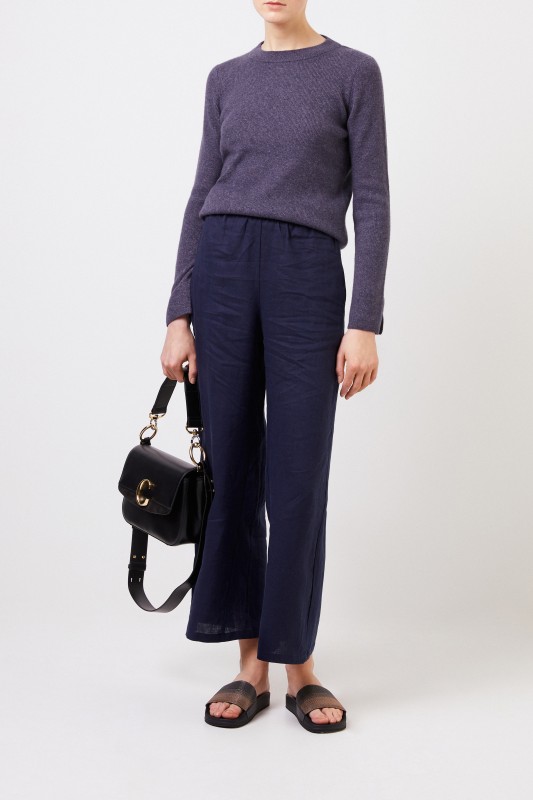 Iris von Arnim Cashmere-Seiden Pullover 'Talitha' Denim