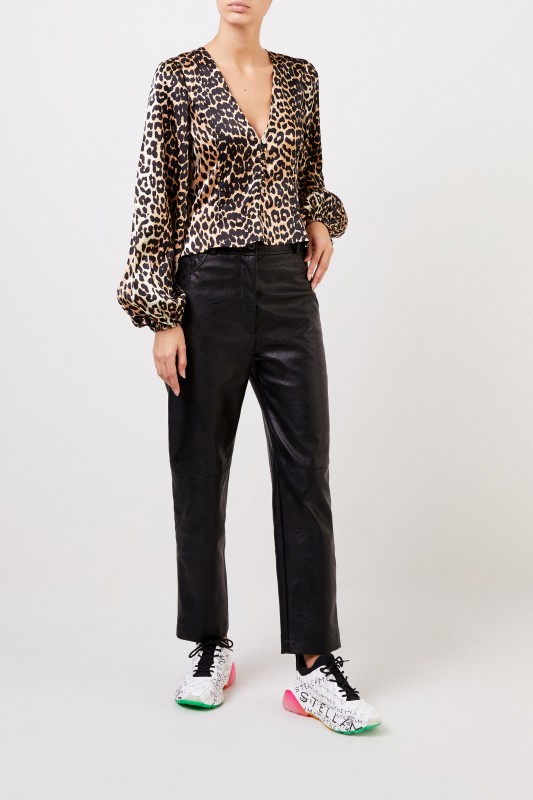 Stella McCartney Leatherette-Pants 'Hailey' Black