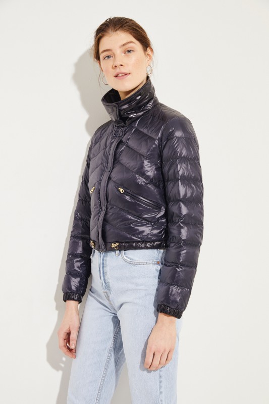 Kurze Daunen-Jacke Marineblau