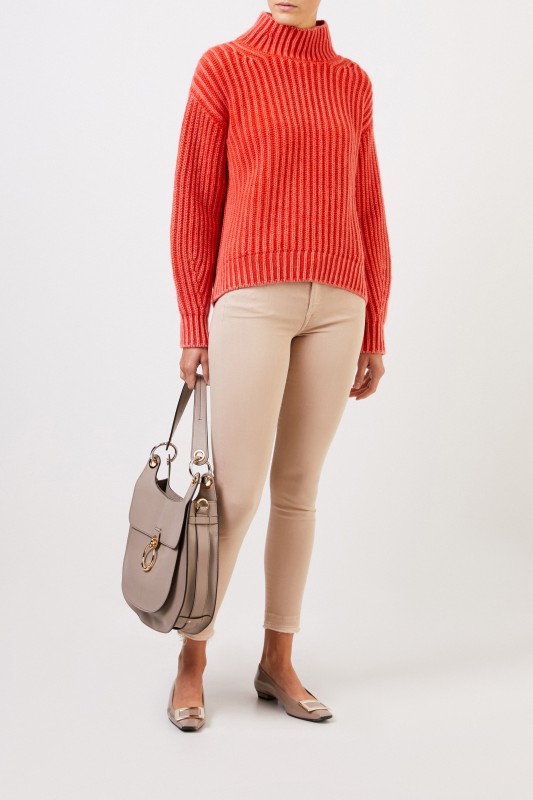 Iris von Arnim Cashmere-Pullover 'Savrine' mit Turtleneck Granat