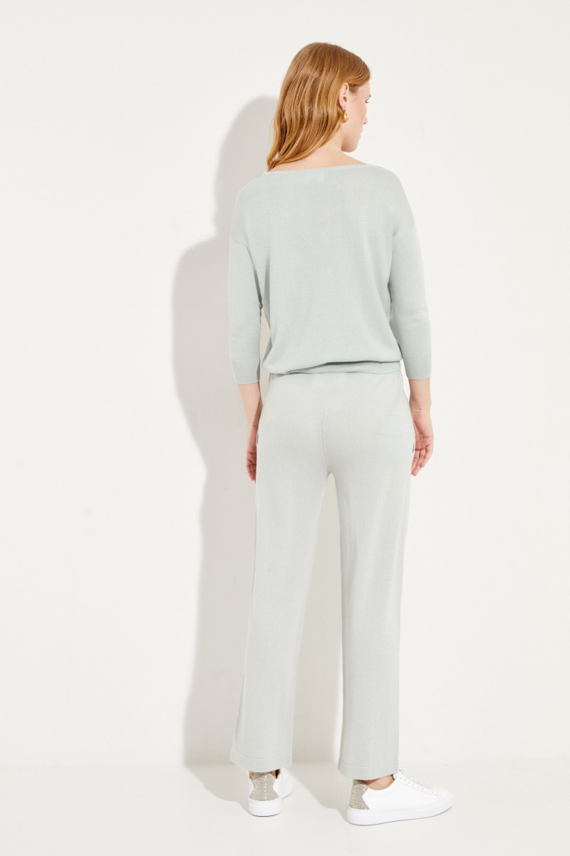 Seiden-Cashmere-Pullover Salbei