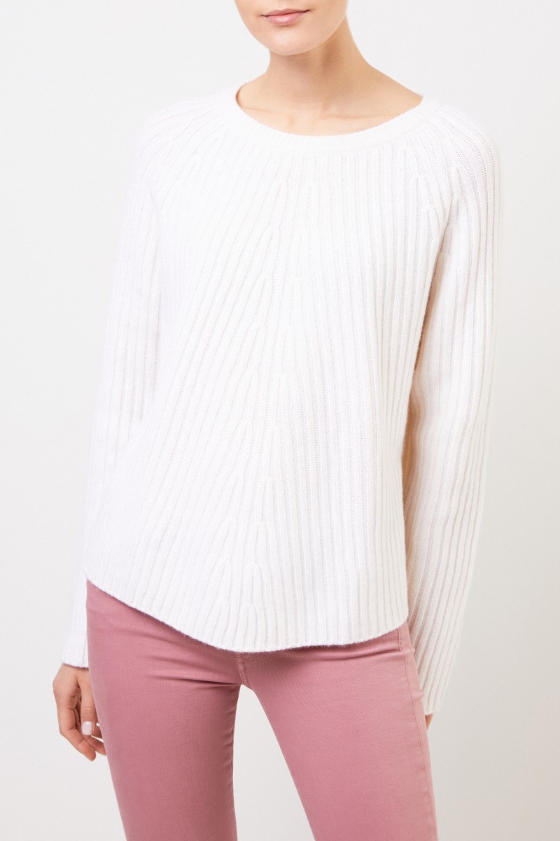 Woll-Cashmere-Pullover Weiß