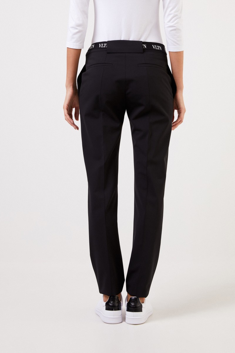 Valentino Woll-Hose mit Gürtel Schwarz