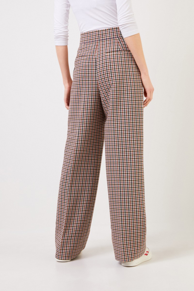 Tory Burch Hose mit Karomuster und Saumumschlag Multi