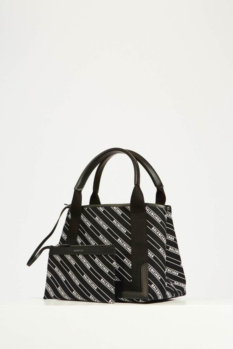 Shopper 'Cabas S' Schwarz/Weiß