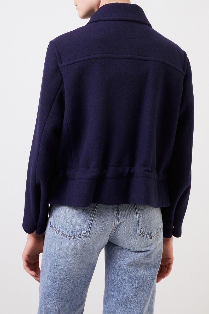 Chloé Kurze Wolljacke Marineblau