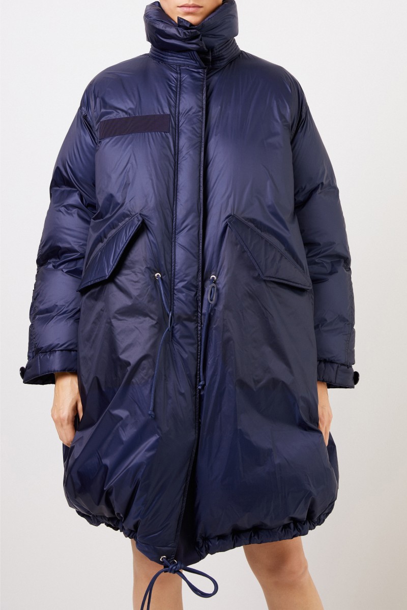 Sacai Langer-Oversize Daunenmantel Blau