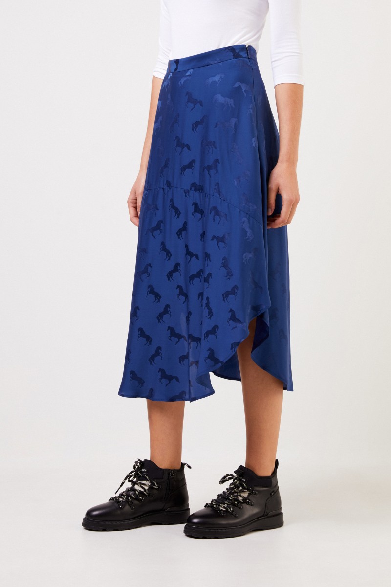 Stella McCartney Seidenrock mit Pferdeprint Blue Note