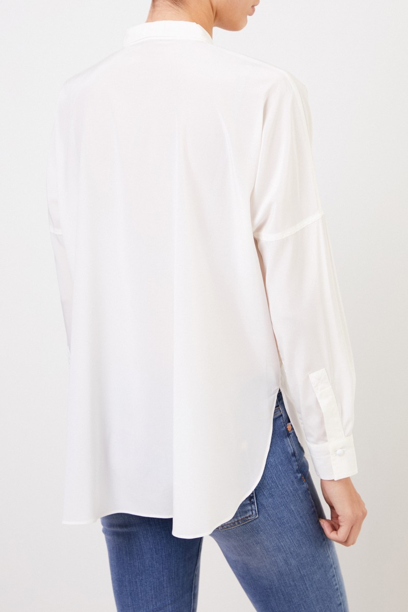 Steffen Schraut Seiden-Bluse mit Detail Crème