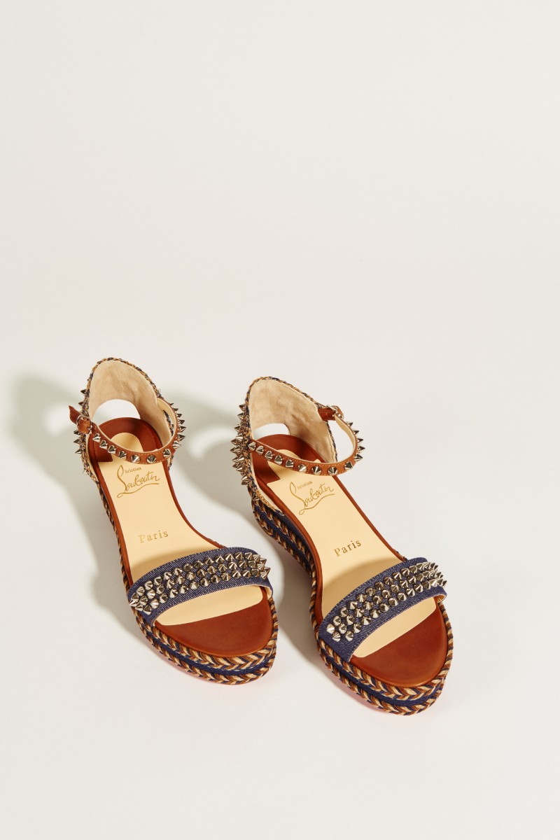 Wedges 'Madmonica 60' mit Nietenbesatz Blau