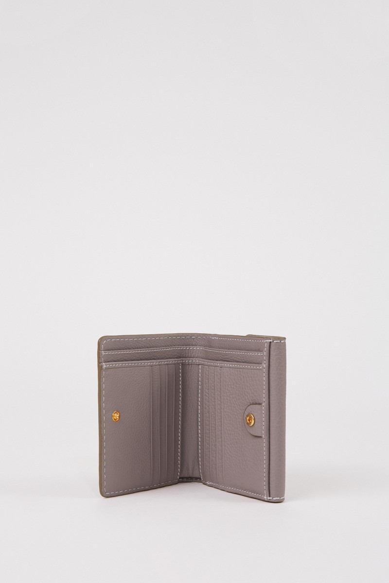 Chloé Leder-Portemonnaie 'Marcie' Cashmere Grey