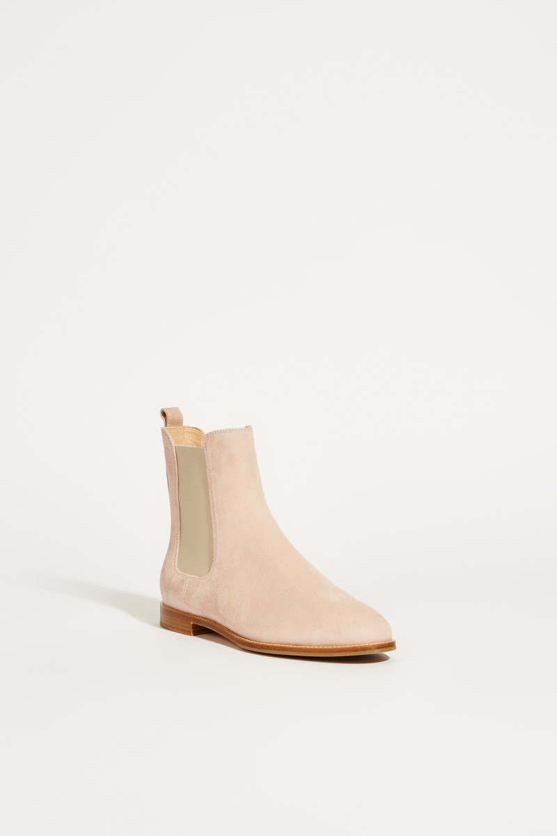 Veloursleder-Chelsea-Boot Rosé