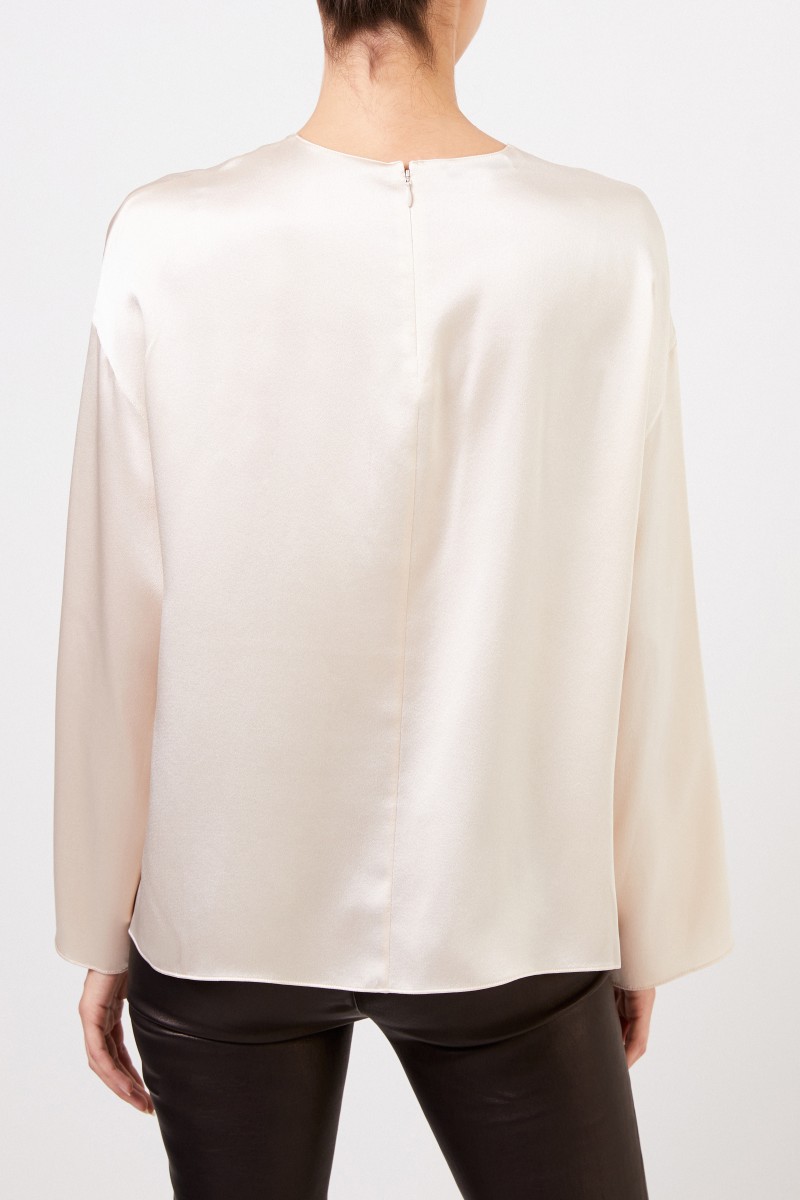 Klassische Seidenbluse Beige
