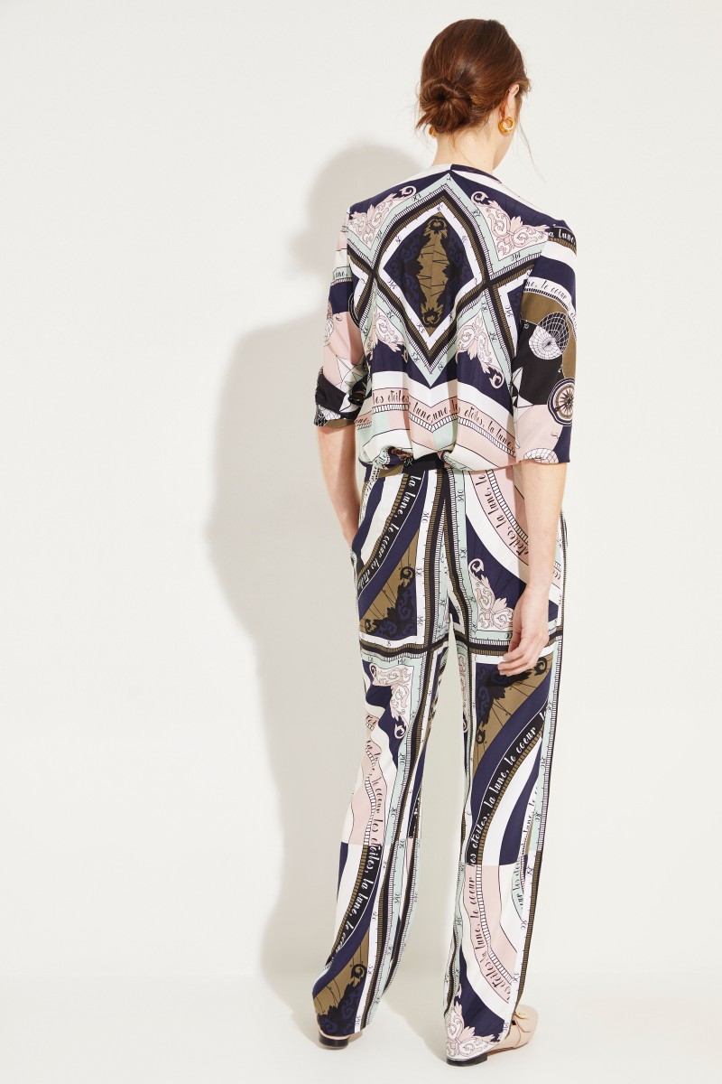 Seiden-Hose 'Sienna' mit Print Multi