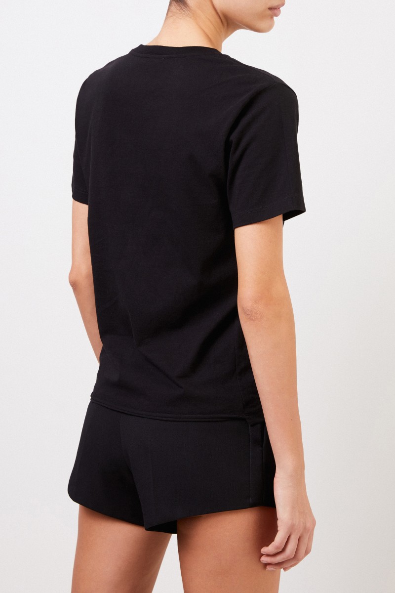 Baumwoll-Shirt mit Logo-Print Schwarz/Weiß