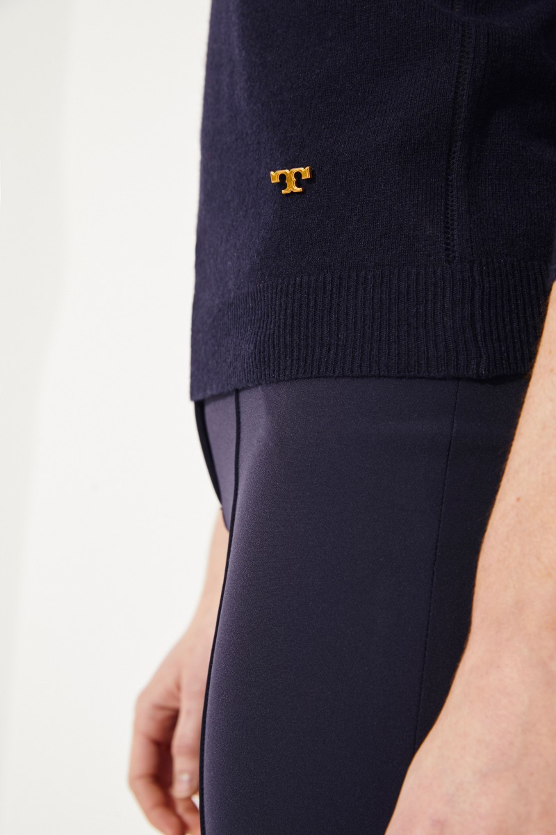 Woll-Cashmere Pullover 'Bow-Back' Blau