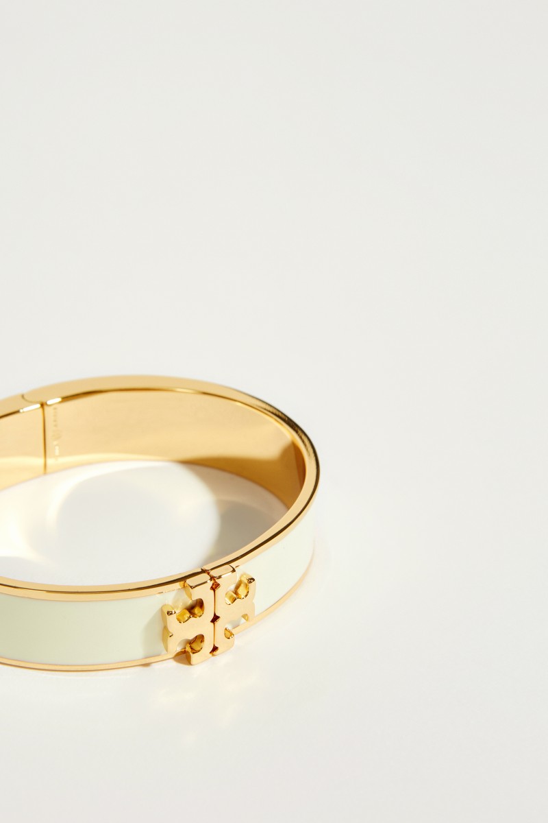 Emaille-Armreif mit Logo Créme/Gold
